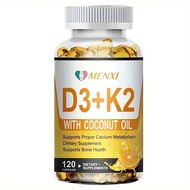 Kapsul Vitamin D3+K2, Suplemen Tulang Vitamin D3+K2, Menggalakkan Penyerapan Kalsium, 120 Tablet