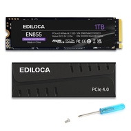 Ediloca EN855 PCIe Gen4 Internal Gaming SSD with Heatsink, 1TB, Up to 7400MB/s, NVMe M.2 2280, 3D TL