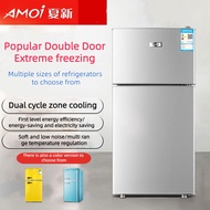 ✅ Free shipping ✅ Amoi Energy-Saving Small Refrigerator Double doors 68L cooler box Small Refrigerator Mini fridge freezer cabinet Household cooling box