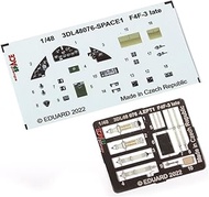 Edudo EDU3DL48076 1/48 Space Glaman F4F-3 Wildcat Late Model Interior 3D Decal Etched Parts Set (For