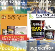 SIGNAL YELLOW 078 ( 5L ) APPLE BRAND EPOXY  • Floor Coating / Heavy Duty Protection / EPOXY  PAINT  / CAT EPOXY LANTAI / FLOOR CERAMIC TILES CEMENT