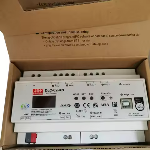 Mean Well DLC-02-KN KNX to DALI Gateway Built in DALI BUS Power Supply for Smart Home Lighting Autom