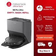 NEW Roborock S8 Pro Ultra White Black Robot Vacuum 6000Pa Suction Dual Roller Brush UltraSonic Mopping Auto Lift Up Mop &amp; Brush (Limited Stocks)