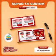 FREE DESIGN Custom Coupon Printing 1/ 6 Contains 100 Sheets | Ripped Ticket Tickets | Super Digital 