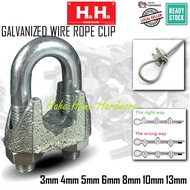 Klip Tali Kawat 1/8" (3mm) -1/2" (12mm) GALVANIZED WIRE ROPE CLIP / U-BOLT CLAMP / CLIP CLAMPING WIR