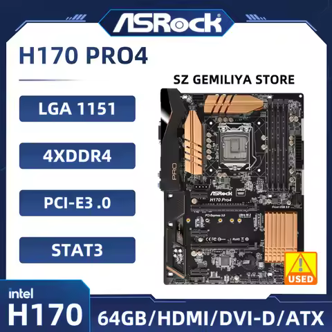ASRock H170 Pro4 Intel H170 Motherboard LGA 1151 DDR4 64GB M.2 support i5-7500 i3-6300 i3-6100 i5-74