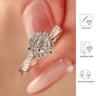 FULIN New 1 Carat Moissanite Star Woven Ring Eight Hearts and Eight Arrows