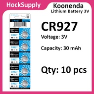 [10pcs $7.30] Koonenda CR927 Lithium Cell Button Battery 3V
