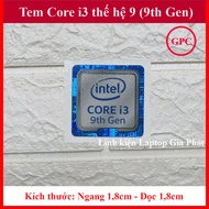 Core i3 Generation 9 (9th Gen) Stamp - Blue White
