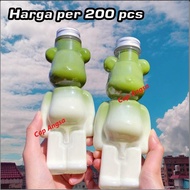 JUAL BOTOL MINUM LUCU TEDDY BEAR AIR MINUM BOBA MILK TEA JUICE 200pcs