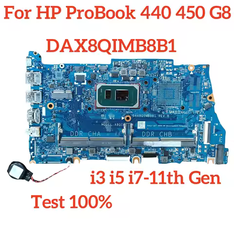 DAX8QIMB8B1 For HP Probook 440 450 G7 placa-mãe motherboard cpu combo rtx lga 1155 i3 i5 i7 cpu on-b