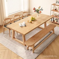 Dining Desk Living Room Long Small Apartment Set Integrated Mobi Solid Wood Table Chair Dining Table