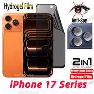 For iPhone 17 Pro Max Soft Privacy Hydrogel Film Full Cover Screen Protector Anti Peek Privacy Film 