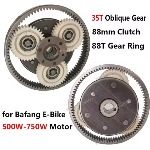 35T 47.3mm Oblique Gear with 88mm Clutch 88 Teeth Gear Ring for Bafang 500W-750W Hub Motor E-Bike El