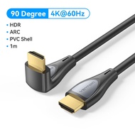 Vention 4K HDMI 2.0 Cable UHD High Speed TV Cable 90 Degree Right Angle Adapter Connector for 4k sma