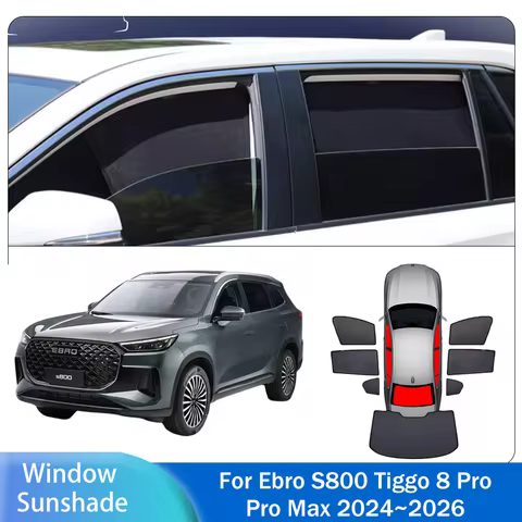 For Ebro S800 Tiggo 8 Pro/Pro Max 2024~2026 2025 Car Magnetic Mesh Privacy Sunshade Side Window Sun 