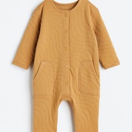 H&M Quilted jersey romper suit Stretch Dark Beige 2-3 Years Old
