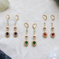 illusion 洛可可派對 復古 鋯石 天然石 耳環