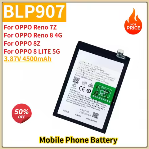 High Quality BLP907 Mobile Phone Battery 3.87V 4500mAh for OPPO Reno 7Z/Reno 8 4G/8Z/8 LITE 5G Brand