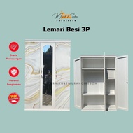 Lemari Pakaian Besi 3 Pintu Full Kaca Full Cermin Lemari 2 Pintu Cirebon Kuningan Indramayu Tega Bre