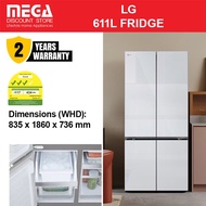 LG GF-B6174TW 611L MULTI-DOOR FRIDGE | White Glass Finish | 3-Tick