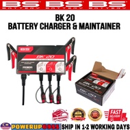 BS SMART BATTERY CHARGER & MAINTAINER (BK 20) FOR LEAD ACID & LITHIUM BATTERY MOTORCYCLE SCOORER ATV