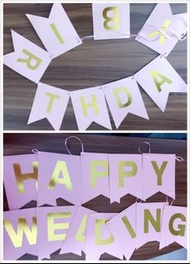 HAPPY WEDDING /BIRTHDAY 牆面佈置 生日佈置 結婚佈置