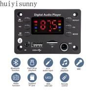 Huiyisunny เครื่องเล่น MP3 MP3บอร์ดเครื่องถอดรหัส12V บลูทูธแฮนด์ฟรีในรถยนต์ชุดเครื่องเสียงไมโครโฟนยูเอสบีลำโพงเครื่องเล่นเพลง MP3วิทยุทีเอฟเอฟเอ็ม