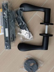 黑現代門鎖室内卧室房間静音門鎖分体通用型家用木門鎖