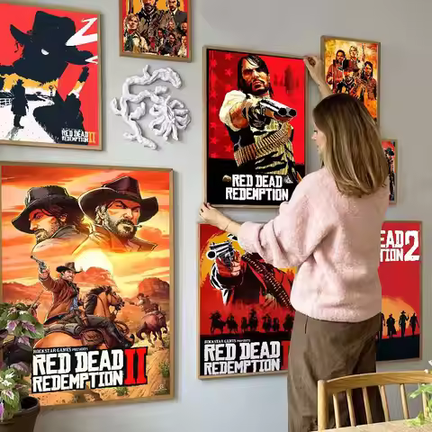 Game R-Red Dead-R-Redemptions 2 Classic Movie Posters HD Quality Poster Wall Art Painting Study Nord