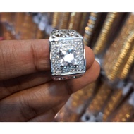 Cincin Suasa Silver lelaki  batu permata Cincin Don