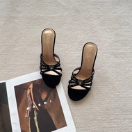 New Style Rhinestone High Heel Sandals - 7cm Heel Height