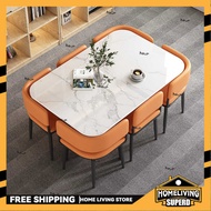 SUP  Rock Board Dinner Table Square Round Table Negotiation Table And Chair Combination Shop Balcony