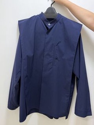 ISSEY MIYAKE IMMEN 深藍色立領襯衫