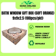 [SO] [BULK] Batik Window Gift Box soft orange 9"x9"x2.5" - 100PCS