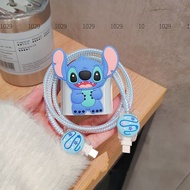 Cute Stitch Charger Protector compatible for iphone 20w 3-pin folding plug UK square Charger model A
