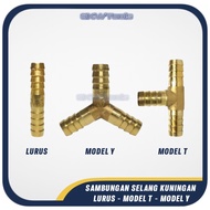 Sambungan Selang Kuningan / Nepel Selang Kompressor Model Lurus Y T