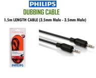 Philips Dubbing Cable (3.5mm M - 3.5mm M)Cable Length 1.5m /3m,High Purity Copper Conductor for reliable signal Transfer