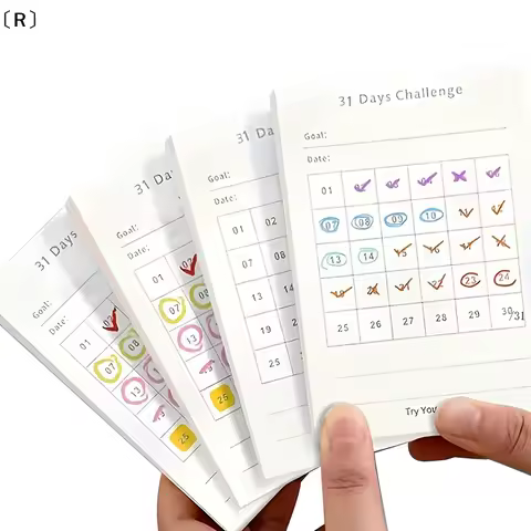 〔R〕30 Days Planner Daily Challenge Notepad Self-Discipline Checklist Self-adhesive Memo Pads Mini Po