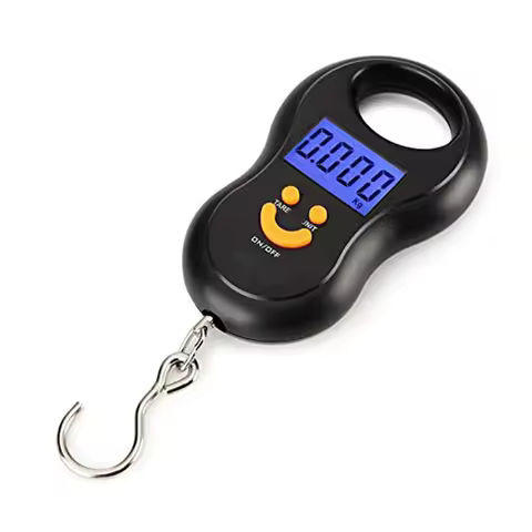 Black Electronic 50Kg 10g Hanging Scale LCD Digital Scale BackLight Fishing Weights Pocket Scale Lug