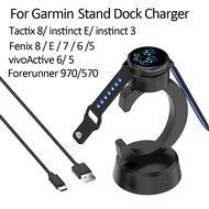 For Garmin vivoactive 6 instinct E instinct 3 Tactix 8 Forerunner 970 570 USB Cable Type C dock stan