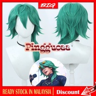 【ZYR】LOL HEARTSTEEL Ezreal Cosplay Wig 40cm Long Green Wigs Heat Resistant Synthetic Hair