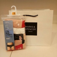 Marks AND SPENCER!! Underwear low rise short 5pack cotton lycra