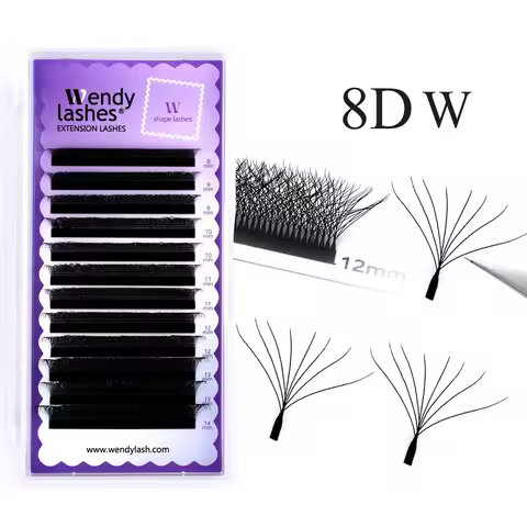 Wendy Lashes 8D/6D/5DW Shape EyeLashes 12 Rows 0.07 Curl C/D High Quality Fake Eyelash Supplies Natu