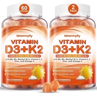 D3 K2 untuk Dewasa D3 5000IU + K2 (MK7) 120mcg Gula D3 dan K2 dengan Omega3 Methyl B12 B9 B6 dan Zin
