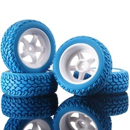 RC 6030W-8019 Rally Tires &amp; Wheel Rims 4P For HSP 1/16 1:16 On-Road Rally Car