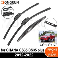 3PCS Car Wiper for CHANA CS35 CS35 plus 2012-2022 Front Rear Windshield Windscreen Wiper Blade Rubbe