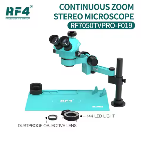 RF4 RF7050TVPRO-F019 360° Rotating Adjustable Universal Rocker Arm Continuous Zoom Stereo Microscope
