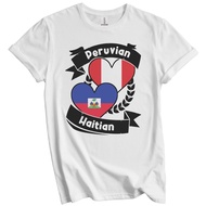 Peruvian Haitian Heart Flags Peru Haiti T-Shirt