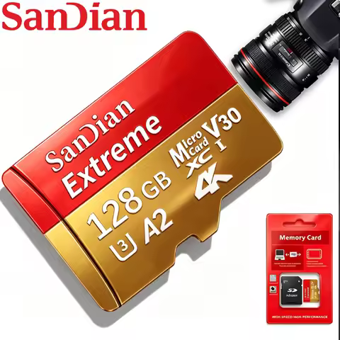 High-Speed 128GB 256GB SD Card UHS-I U3 V30 A2 Class 10 Memory Card with Adapter for Android Phone 6